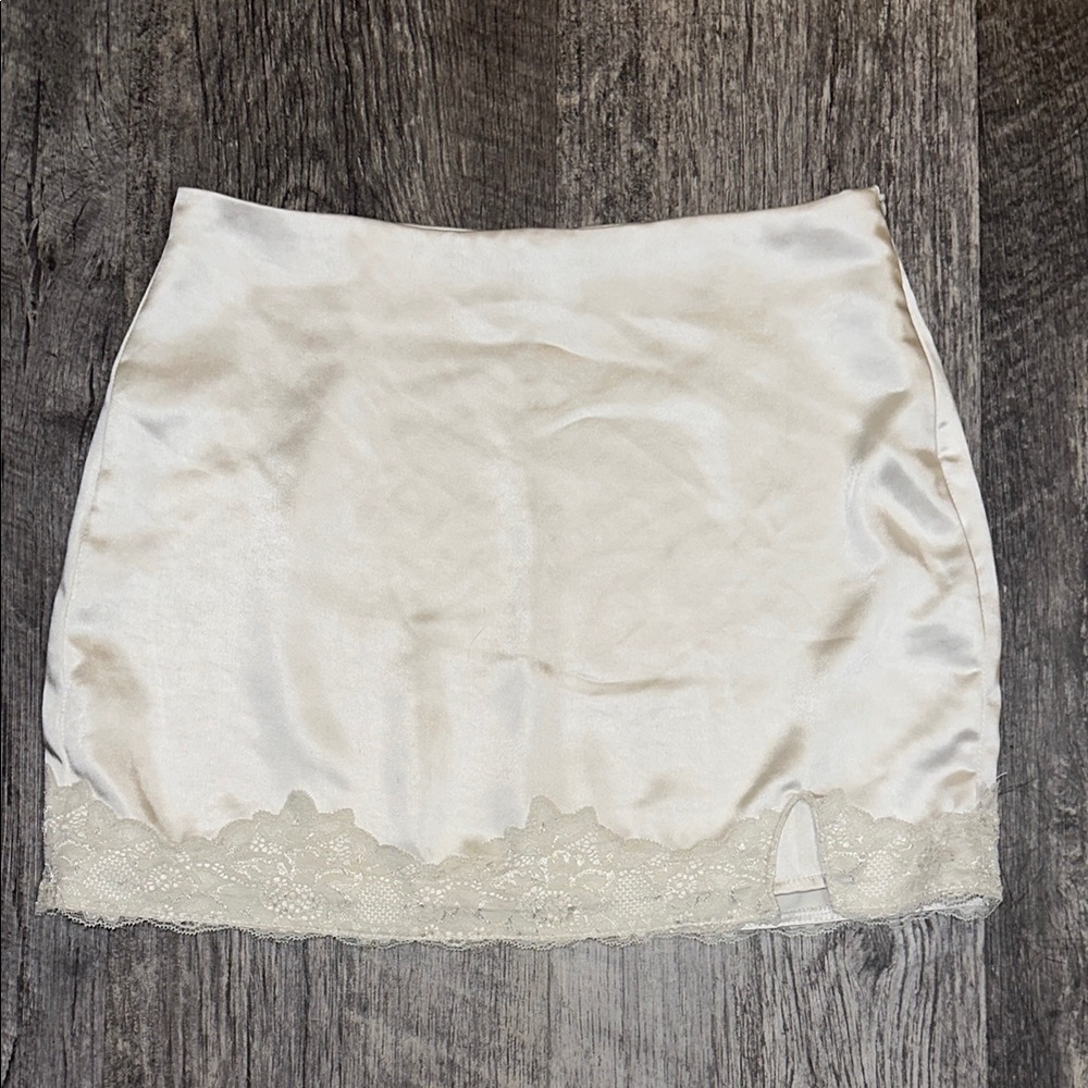 Cream Mini Skirt for Casual Resort Wear